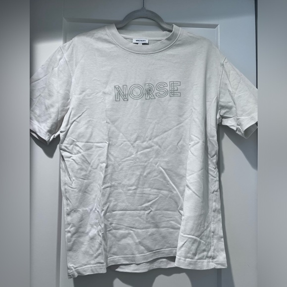 NORSE PROJECTS organic cotton t-shirt Norse cream Sz Large - Picture 2 of 6